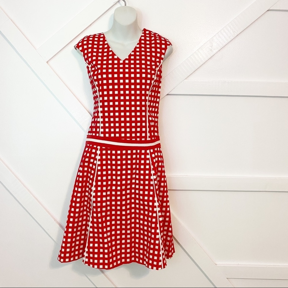 BuyFun Check Printed Sleeveless Tie Mini Dress Sz M